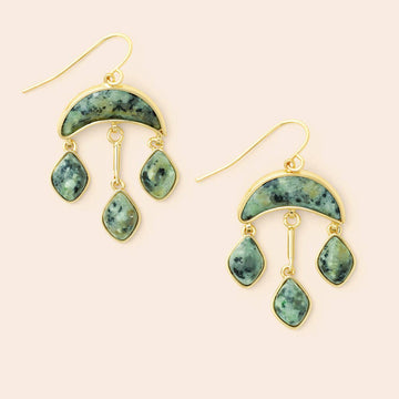 STONE CRESCENT DROP EARRINGS