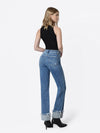 DISTRESSED CUFFED WIDE JEANS
