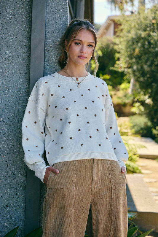 POLKA DOT COTTON SWEATER