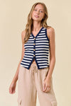 KNIT BUTTON FRONT TANK