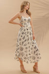 DOODLE PRINT MIDI DRESS