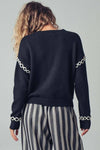 BOLD CONTRAST STITCH KNIT SWEATER