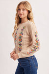 VINTAGE FLORAL KNIT SWEATER