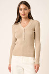 BUTTON DETAIL RIB SWEATER