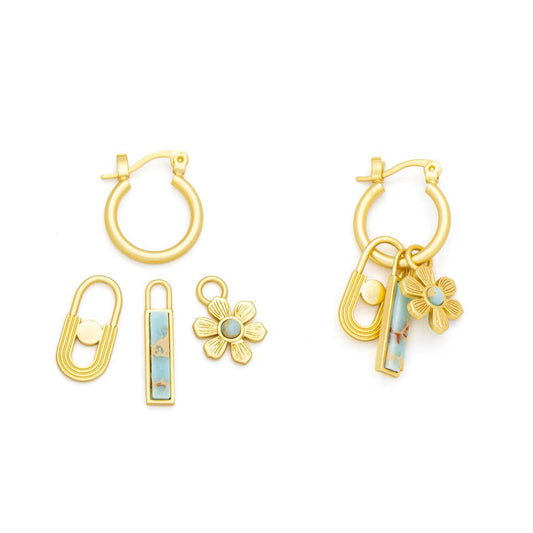 CHARM EARRINGS AQUA