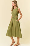 CUT-OUT WAIST MIDI DRESS