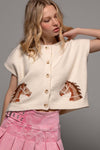 WESTERN CROPPED CREW CARDIGAN