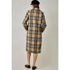 BRUSHED PLAID LONG COAT