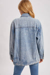 DENIM JACKET WITH ASYMMETRICAL BUTTON