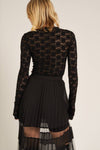 FLORAL LACE LONG SLEEVE MESH TOP