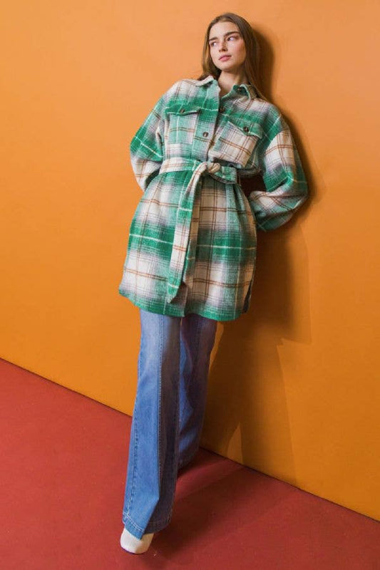 PLAID MIDI JACKET