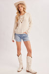 CROCHET LACE BACK SWEATER