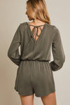 ROUND NECK BACK TIE ROMPER