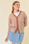 BUTTON-DOWN STRIPE SWEATER