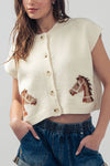 WESTERN CROPPED CREW CARDIGAN