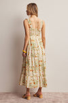 YELLOW FLORAL MIDI DRESS