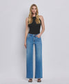 HIGH RISE MEDIUM WASH WIDE JEANS