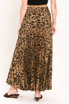 LEOPARD PLEATED SKIRT