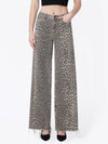 LEOPARD WIDE LEG JEANS