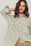 PINSTRIPE BUTTON-UP