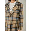 BRUSHED PLAID LONG COAT