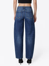 DARK WASH BARREL JEANS