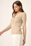 BUTTON DETAIL RIB SWEATER