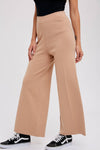 LATTE KNITTED WIDE LEG PANTS