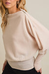 BOAT NECK SHOULDER ZIPPER TOP