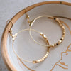 HEPBURN GOLD BEADED HOOP EARRINGS