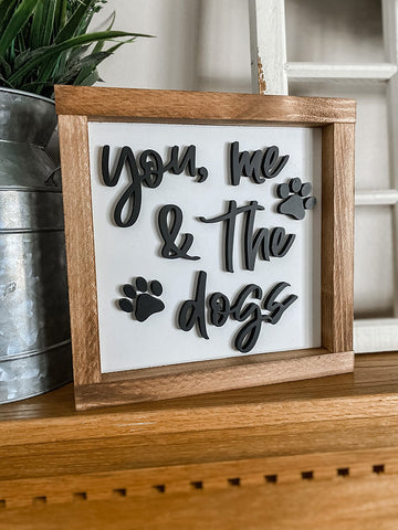 YOU, ME & DOGS 9X9 FRAMED