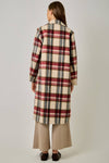 BRUSHED PLAID LONG COAT