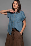 COLLAR DENIM SHIRT