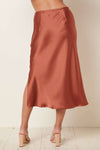 SATIN MIDI SKIRT