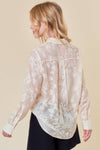 FLORAL SHEER JACUARD BLOUSE