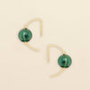 GLASS TEAL GOLD EARRINGS