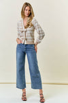 BOW TIE FRONT STRIPED CARDIGAN