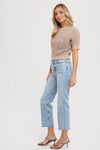 OPEN-KNIT CROP TOP LATTE