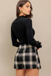 WOVEN PLAID SKORT
