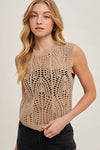 SHEER CROCHET VEST TOP