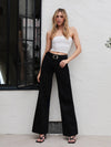 PRESSED BLACK WIDE LEG JEANS