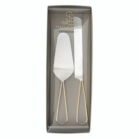 GOLD HANDLED CAKE SERVING SET