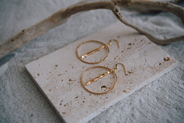 HEPBURN GOLD BEADED HOOP EARRINGS