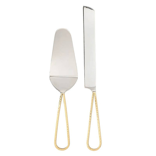 GOLD HANDLED CAKE SERVING SET