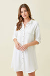 ROLLABLE TEXTURE SHIRT DRESS