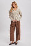 BUTTON DOWN SCALLOPED HEM CARDIGAN