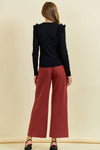 TERRA COTTA PINTUCK PANTS