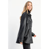 LEATHER BUTTON UP JACKET