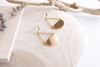 GOLD PLATED HALF MOON EARRINGS-TRIANGLE