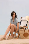 STRIPE CHAMBRAY MINI DRESS